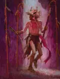 Kenneth Riley, Dance of Four Lances, Oil on board