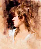 Richard Schmid, Portrait of a Woman, Oil on board
