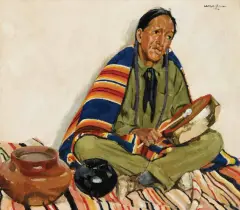 A Singer by Walter Ufer, Oil on canvas, offered Apr 2022