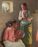 Joseph Henry Sharp, Chant to the Rain Gods, Oil on canvas
