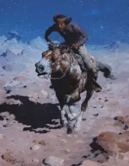 William Robinson Leigh, In Pursuit, Oil on canvas, mounted on board