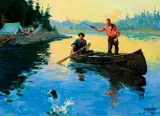 Frank B. Hoffman, Sundown Strike, Oil on board