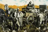 Frank B. Hoffman, Cowboys and Chuckwagon, Oil on board
