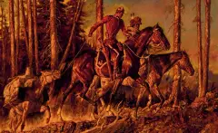 Arnold Friberg, On the Trail of the Almighty Voice, Oil on canvas
