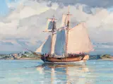 Christopher Blossom, Full Sail, Oil on board