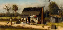 William A. Walker, Cabin Scene, Oil on board
