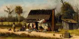 William A. Walker, Cabin Scene, Oil on board