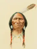 Olaf Wieghorst, War Chief, Watercolor
