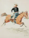 Frederic Remington, A Calvary Officer, Lithograph