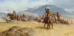 Russ Vickers, They Lived with the Land, Oil on canvas