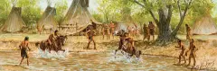 Russ Vickers, Taming the Ponies, Oil on board