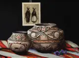 Patricia Dobson, Zuni Ollas, Oil on canvas