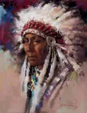 Harley Brown, Flag Cree Nation, Pastel on paper