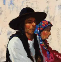 Mike Larsen, Grandma and Papa, Oil on canvas
