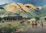 James Boren, Evening in Montana, Watercolor