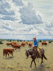 Gary Morton, A Cowboyin’ Day, Acrylic on canvas