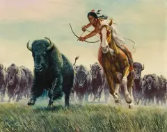 Mort Künstler, The Chase, Oil on canvas