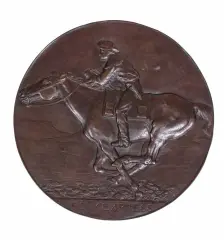 Pony Express by Alexander Phimister Proctor, Bronze relief, sold Apr 2023