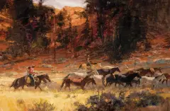 Howard Rogers, Rocky Mountain Remuda, Oil on canvas