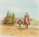 Olaf Wieghorst, Pardners, Watercolor