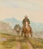 Olaf Wieghorst, Heading Out, Watercolor