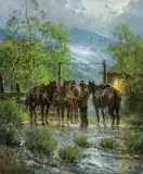 G. Harvey, Snow Melts Into Spring, Oil on canvas
