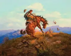 George Phippen, Startling Moment, Oil on canvas
