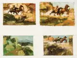 Tom Lovell, Compilation of four studies, Oil on paper