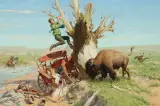 Tom Ryan, Trouble at the Creek, Oil on board