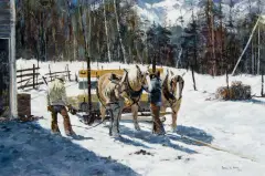 Richard Thomas, Harnessing Up, Oil on canvas