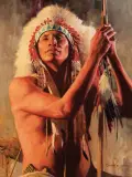 David Mann, Prairie Warrior, Oil on canvas
