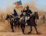 Richard Thomas, Frontier Skirmish, Oil on board