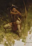 Z. S. Liang, Hunting in the Woods, Oil on board