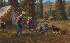Chad Poppleton, Uninvited Guests At The Block Party, Oil on board