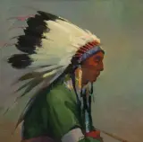 R. Tom Gilleon, Chief, Oil on canvas