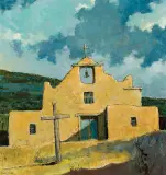 Eric Sloane, Taos Church, Oil on masonite