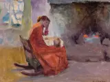 E. Irving Couse, Fireside Dreams, Oil on canvas