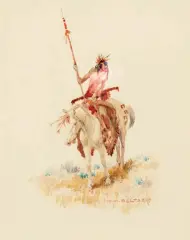 Olaf Carl Seltzer, Indian Brave, Watercolor