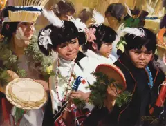 Bettine Steinke, Gathering for the Basket Dance, Oil on canvas