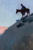 John (Jack) Frost, Down the Ridge, Oil on board