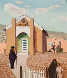 Ernest L. Blumenschein, Church at Placita, Gouache