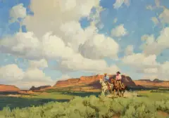 Bill Anton, Where the West Commences, Oil on board