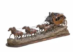 Earle Heikka, Overland Stagecoach, Bronze, cast 4/10
