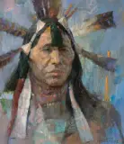 Kenneth Riley, Arikara, Oil on board