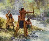 C. Michael Dudash, Creek Bottom Hunters, Oil on linen mounted to board