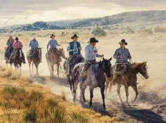 Tim Cox, Dusty Trails and Cow Tails, Oil on board