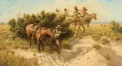 Joe Beeler, Too Close For Comfort, Oil on board