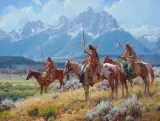 Martin Grelle, Meat Seekers at the Teewinot, Oil on canvas