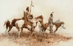 Howard Terpning, Buffalo Runners, Mixed Media