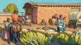 Tim Solliday, Hubble Trading Post, Gouache